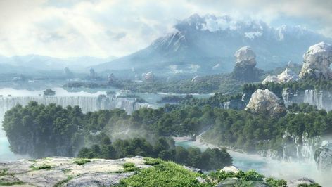 Eorzea | Final Fantasy Wiki | Fandom Fancy Books, Waterfall Wallpaper, Mountain Waterfall, Landscape Concept, Air Terjun, Full Hd Wallpaper, Fantasy City, Biome, Fantasy Places