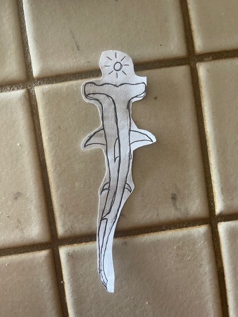 Marine Life Tattoo, Hammerhead Tattoo, Shark Drawing Easy, Tattoo Down Spine, Water Tattoos, Hammerhead Shark Tattoo, Beachy Tattoos, Hammerhead Sharks, Matching Tats