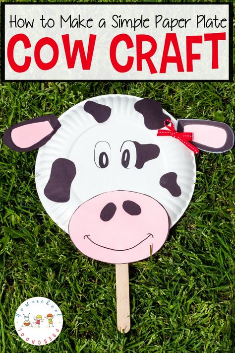 This paper plate cow craft for kids is super easy and as cute as can be! Add it to your farm-themed activities or your Letter Cc lessons.  #paperplatecraft #cowcraft #kidscrafts #preschoolcrafts Farm Craft Ideas, Cow Classroom, Cow Room, Craft Ideas For Preschoolers, Farm Animals Preschool, Cow Appreciation Day, Ideas For Preschoolers, Cow Craft, Farm Animal Crafts