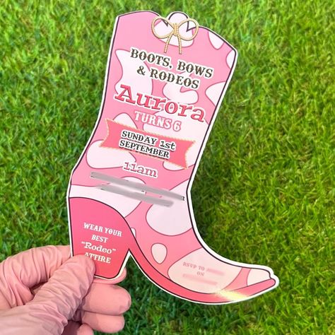 Boot Shaped party invitation for the win 🥇 Rodeo, Party Invitations, Turn Ons, Boots, Birthday, How To Wear, Quick Saves