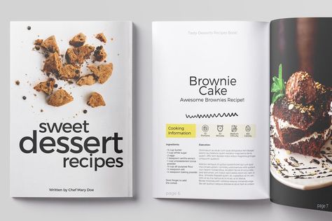 Dessert CookBook Magazine Template #Sponsored , #Magazine#Template#ebook#Cookbook Dessert Magazine Layout, Cook Book Layouts, Cookbook Layout Design, Cookbook Cover Design, Menu Design Layout, Book Design Templates, Recipe Book Design, Dessert Book, Cookie Cookbook