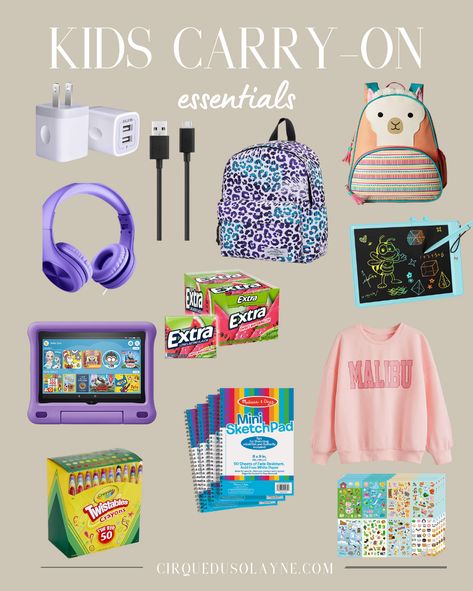 Flying with Kids: Exactly What I Pack in my Kids Carry-On Bag (Ages 3-6) Plane Ride With Kids, Kids Carry On, Kids Airplane Bag, Kids Carry On Bag Packing Lists, Traveling With Kids On A Plane, Airplane With Kids, Travel Bags For Kids, Carry On Bag Packing, Suitcase Packing List