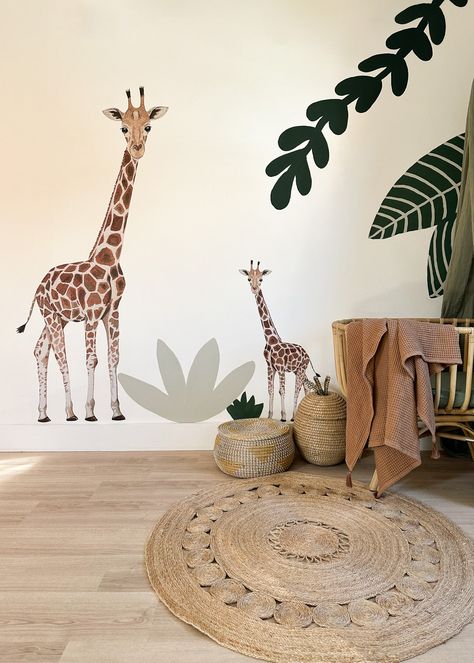 So, this is another giraffe.  And look at him smiling kindly at his little one!  The beautiful colors of these long necks can be beautifully combined in the children's room with other jungle animals. These wall stickers are designed by Papertales Design and are also available in a small version.     In the photo:  Photo 1: Watercolor giraffe XL & small giraffe  Photo 2: Watercolor giraffe XL, stars in gold (here the little giraffe is missing, it is in the set) Watercolor Giraffe, Giraffe Photos, Stickers Watercolor, Wall Stickers Animals, Giraffe Design, Baby Room Themes, Giraffe Baby, Room Stickers, Room Baby