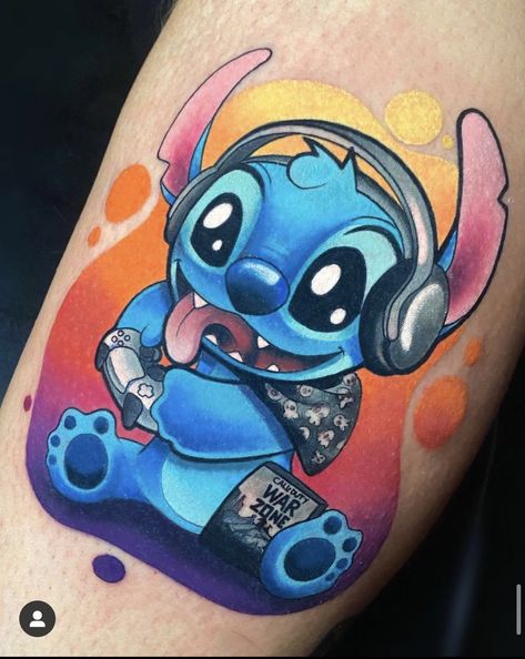 Elvis Stitch, Disney Stitch Tattoo, Lilo And Stitch Tattoo, Disney Inspired Tattoos, Toothless And Stitch, Stitch Tattoo, Bull Tattoos, Lilo And Stitch Drawings, Cartoon Character Tattoos