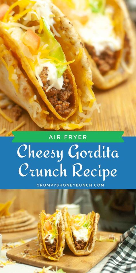 Taco Bell Cheesy Gordita Crunch Beefy Cheese Melt Taco Bell, Buffalo Chicken Flatbread, Gorditas Recipe, Crunchy Taco Shells, Taco Shell, Crunch Recipe, Soft Tacos, Copykat Recipes, Homemade Tacos