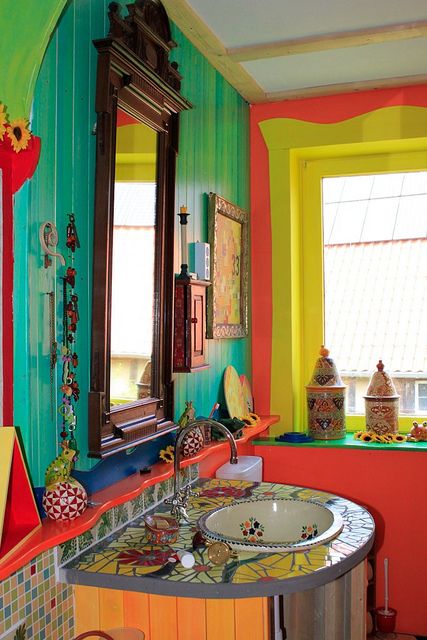 Mexican Bathroom, Mexican Interiors, Bohemian Bathroom, Modern Interior Decor, Deco Retro, Deco Boheme, Boho Bathroom, Bohol, Bohemian Home