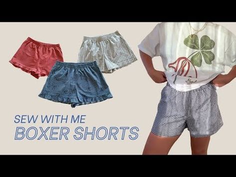 (21947) Boxer Shorts Sewing Tutorial | Easy Sewing Project - YouTube Boxer Shorts Pattern, Shorts Pattern Free, Shorts Sewing, Summer Sewing, Boxing Shorts, Wrap Shorts, Pleated Shorts, Easy Sewing Projects, Sewing Project