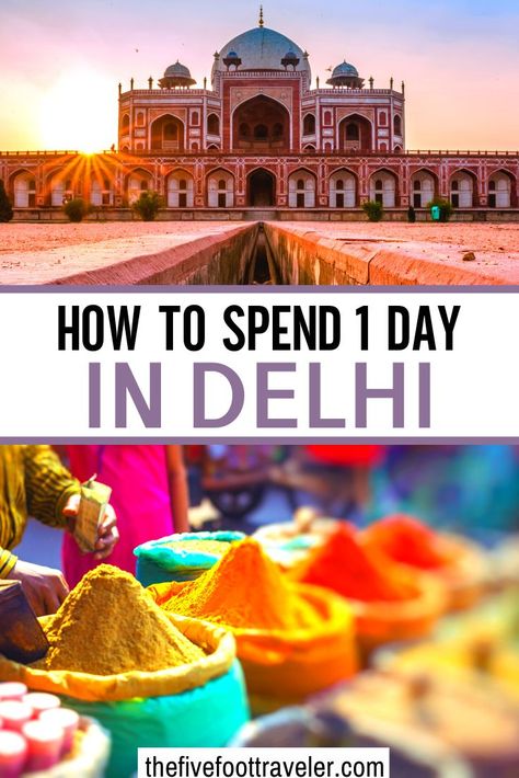 How to spend 1 amazing day in New Delhi, India. The Ultimate Delhi Travel Guide! Sharing the best places to go and things to do in Delhi when you are short on time. How to see Delhi in 24 hours and make the most out of your one day in this bustling city. | 1 day in Delhi | New Delhi in 24 hours | 24 hours in Delhi | New Delhi Itinerary | What to do in Delhi | Delhi Travel Tips | Delhi 1 Day Itinerary | Delhi Itinerary, Things To Do In Delhi, India Vacation, Delhi Travel, India Travel Places, Bustling City, New Delhi India, Travel Destinations Asia, Asia Travel Guide