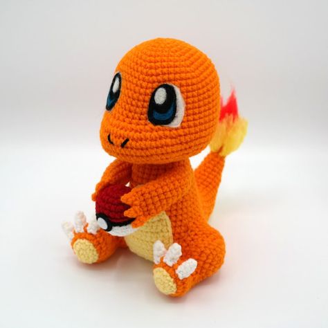 Free Charmander Amigurumi Pattern — 1Up Crochet Pikachu Crochet, Crochet Barbie Patterns, Pokemon Crochet, Pokemon Crochet Pattern, Crochet Pokemon, Pokemon Pattern, Crochet Amigurumi Free, Crochet Pattern Amigurumi, Fun Crochet Projects