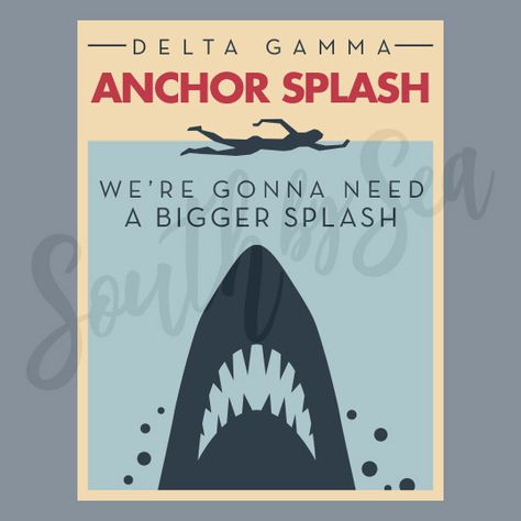 Delta Gamma Anchor Splash, Delta Gamma Anchor, Delta Gamma Shirts, A Bigger Splash, Delta Gamma Sorority, Sorority Tee Shirts, Philanthropy Shirts, Custom Clothing Design, Sorority Shirt Designs