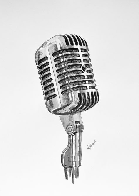 Music Mic Tattoo, Microphone Tattoo Stencil, Vintage Microphone Drawing, Mic Tattoo Design, Microphone Tattoo Design, Mic Drawing, Mic Tattoo, Microphone Drawing, Old Microphone