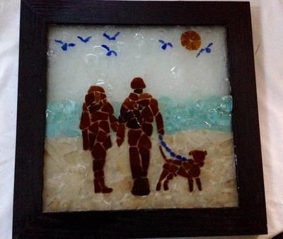 Beach Glass Projects, Sea Glass Window Art, Sea Glass Window, Seaglass Art, Glass Art Pictures, Glass Window Art, Beach Glass Art, Sea Crafts, Pebble Pictures