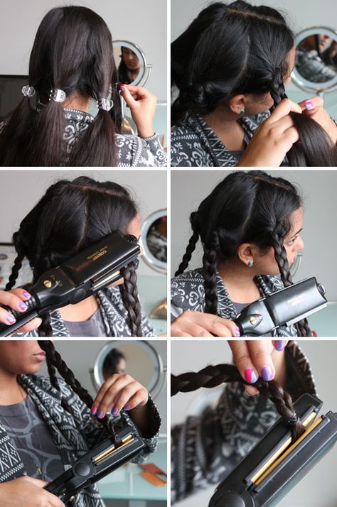 21 Hair Hacks Every Girl Should Know Wavy Hair Diy, Updos Homecoming, Hairstyles Homecoming, Lazy Hairstyles, Flat Iron Hair Styles, Diy Beauty Hacks, Homecoming Hairstyles, Bad Hair, Hair Waves