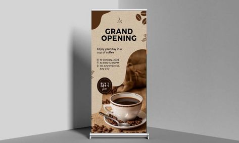 Roll up banner design creative business | Coffee Roll Up Banner | Gm Creation #discussion #designinspiration Roll Banner Design Creative, Cafe Banner Design, Standee Design Creative, Coffee Banner Design, Standee Design Ideas, Coffee Shop Logo Ideas, Cafe Banner, Coffee Banner, Shop Logo Ideas