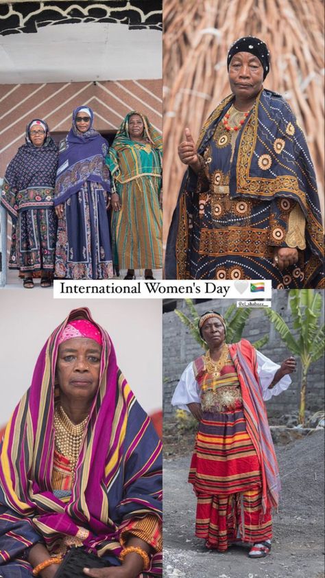 Elderly wearing traditonal comorian dresses Swahili Culture, African Life, Icy Girl, Women Gathering, White Coral, African Culture, African Wear, African Inspired, African Attire