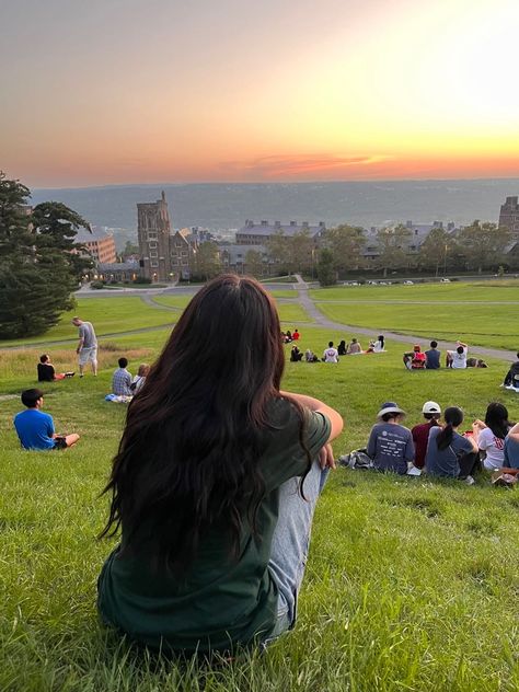 sunset, golden hour, girl, sunrise, cornell university, nature, aesthetic North Eastern University, Carleton University Aesthetic, Cornell University Campus, Liberal Arts College Aesthetic, College Core Aesthetic, University Campus Aesthetic, Cornell University Aesthetic, College Campus Aesthetic, Cornell Aesthetic