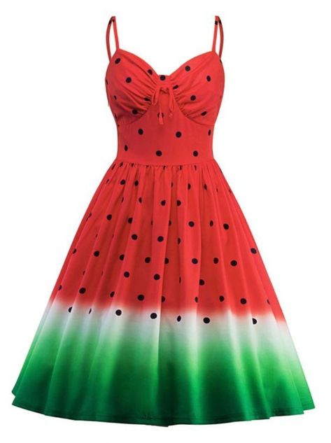 Watermelon Birthday Party Ideas - diy crafts, food, cake, decorations, printables and fun favors for your sweet party theme! via BirdsParty.com @birdsparty Red A Line Dress, Watermelon Dress, Watermelon Design, Watermelon Designs, Sweet Watermelon, Watermelon Pattern, Watermelon Print, Maxi Dress Cocktail, 50s Dresses