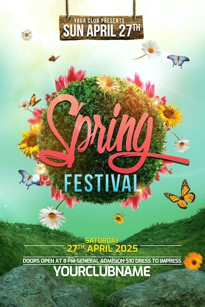 Garden Party Poster, Garden Poster Design, Spring Ads, Spring Social Media, Garden Party Design, Primavera Festival, Gardening Poster, Spring Poster, Spring Social