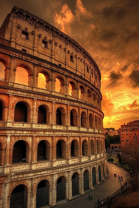 Step Back in Time at the Colosseum in Rome 🇮🇹✨ Visit the world-famous Colosseum and imagine the grandeur of ancient Roman gladiatorial games. This architectural marvel is a testament to Rome's rich history. 🌿🏛️ #Colosseum #AncientRome #HistoricalSites #Italy World Famous Places, Colosseum Italy, Italy Colosseum, The Colosseum Rome, Rome Italy Colosseum, History Tattoos, Colosseum Rome, Roman Architecture, The Colosseum