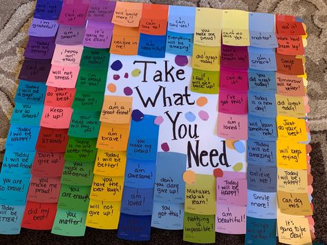 Bulletin Board Take What You Need, School Social Worker Bulletin Board Ideas, Daily Board Ideas, Positivity Project Bulletin Board, Pass On The Positivity Bulletin Board, Optimism Bulletin Board, Positivity Bulletin Board Ideas, Nursing Poster Board Ideas, Social Officer Tryout Board