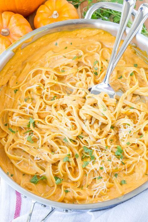 Easy Fall Dinner Recipes, Pumpkin Alfredo, Easy Fall Dinners, Savory Pumpkin Recipes, Pumpkin Recipes Easy, Fall Dinner Recipes, Fall Dinner, Alfredo Sauce, The Cream