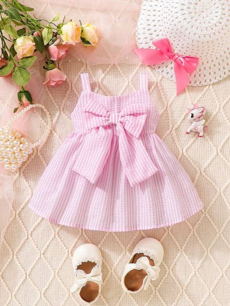 Newborn Baby Dresses, Baby Girls Dresses, Simple Wedding Gowns, Sewing Baby Clothes, Muslin Baby, Pink Collar