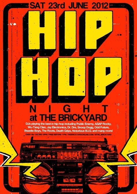 HIP-HOP NIGHT AT THE BRICKYARD Hip Hop Graphic Design, Globe Poster, Dance Poster Design, Hiphop Design, Arte Do Hip Hop, Hip Hop Poster, Fragrance Packaging, Hip Hop Party, Poster Inspiration