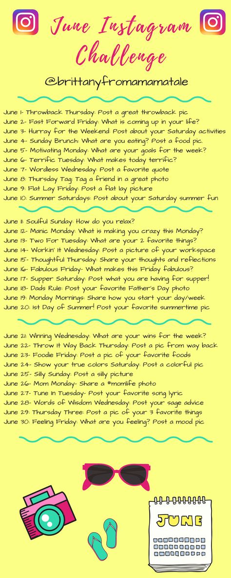 June Instagram Challenge | 30 Day Instagram Challenge | 30 Day Challenge | Instagram Tips | How to Gain Followers on Instagram | Instagram for Bloggers | Social Media Tips and Tricks | Instagram Tips | Join the Instagram Challenge on www.amamatale.com 30 Day Challenge Instagram, 30 Day Instagram Challenge, Gain Followers On Instagram, Instagram Challenges, Fitness Instagram Accounts, Challenge 30 Day, Gain Instagram Followers, Challenge Instagram, Social Media Challenges