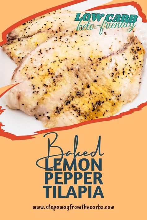 This Baked Lemon Pepper Tilapia is simple, flavorful, and needs only three ingredients and 20 minutes to throw it together. And it’s low carb and healthy too! Baked Lemon Pepper Tilapia, Talapia Ideas Baked, Baked Tilapia Recipes Oven, Baked Talipia, Lemon Pepper Marinade, Lemon Pepper Tilapia, Tilapia Recipes Healthy, Oven Baked Tilapia, Lemon Tilapia