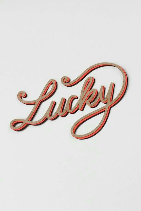 Lucky. Funky Fonts, Typography Love, Gift Tags Diy, Types Of Lettering, Typography Letters, Typography Inspiration, Typography Fonts, Pics Art, Type Design