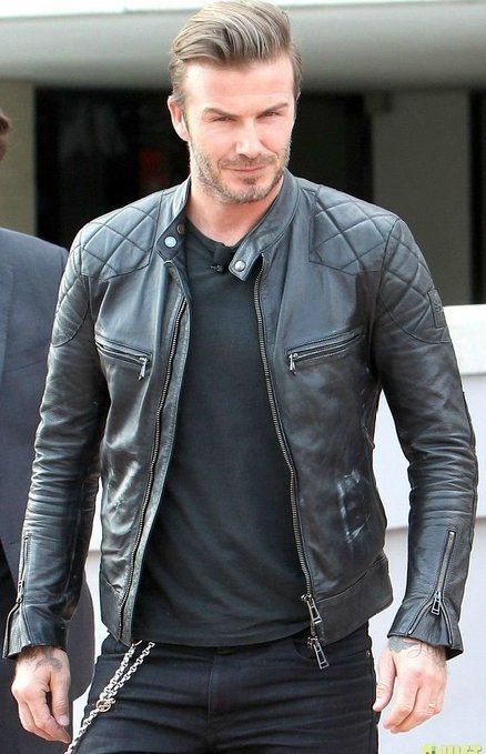 MENS David Beckham BLACK REAL LEATHER JACKET VINTAGE SLIM FIT GENUINE LEATHER (XL) Jaket Motor, Jeans Outfit Men, Black Jackets, Mens Fashion Edgy, Black Jeans Outfit, Distressed Jacket, Mens Fashion Rugged, Leather Jacket Style, Lambskin Leather Jacket