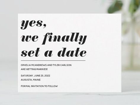 Wedding Invitations Funny Creative, Finally Getting Married Save The Date, Funny Save The Date Ideas, Wedding Invite Wording Funny, Funny Save The Date, Cards For Couples, Unique Wedding Invitation Wording, Funny Save The Dates, Save The Date Ideas