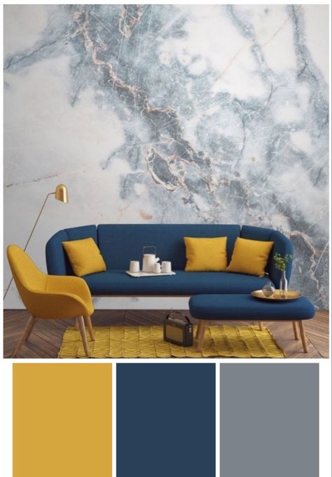 Yellow Chinoiserie, Mustard Living Rooms, Blue And Yellow Living Room, Carpet Ideas 2023, Living Room Color Combination, Yellow Decor Living Room, Korean House, Kitchen Fashion, Wallpaper Animals