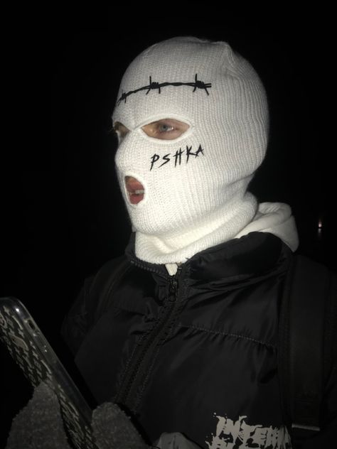 White Ski Mask, Ski Mask, Mask, White, Black