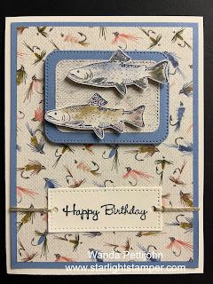 Masculine Cards Handmade, Father's Day Cards Handmade, Fishing Birthday Cards, Fish Cards, Fish Card, Stampin Up Birthday Cards, Dsp Cards, Bookmark Card, Fishing Cards