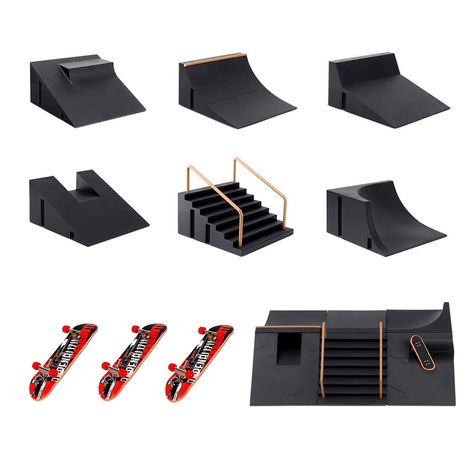 PRICES MAY VARY. 【What you Get 】1x 6 in1 Super bigger finger skatepark ramp, 3x finger skateboard(random color). Great gift for sports enthusiasts and skateboarders. Tool not required. 【Freely Combined Skateparks】6PCS skate park rail toys can be combined different scene as you want, suit for all players of different level.Our finger board skatepark kit provides hours of fun for skate lover. 【Skate Park Set 6 pieces】A miniature version of real rail skatepark stairs that you can use the Fingerboar Skatepark Ramp, Stair Dimensions, Stair Kits, Skateboard Ramps, Finger Board, Big Finger, Bike Toy, Finger Skateboard, Winnie The Pooh Plush