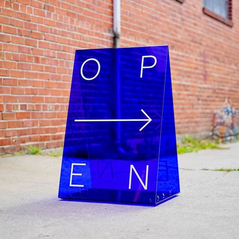 “I regret getting a sidewalk sign that gets everyone’s attention.” - said no one ever ——- #sign #signage #sidewalksign #aframesign #retailsign #cafesign #coffeetime #storedesign #cafedesign #acrylic #acrylicsign #blue #transparent #sandwichboard A Frame Signs, Sidewalk Sign, Wall Signage, Cafe Sign, Sandwich Board, How To Make Signs, Retail Signs, I Regret, Build Something