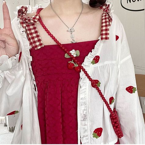 KOSAHIKI Summer Kawaii Strawberry Embroidery Cardigan Kimono Blouse Women Sunscreen Shirt Bandage Ruffle Blusas Loose Tops 2022| | - AliExpress Strawberry Kawaii Outfit, Tops 2022, Strawberry Outfit, Embroidery Cardigan, Strawberry Embroidery, Kawaii Strawberry, Strawberry Shirt, Kimono Blouse, Cardigan Kimono