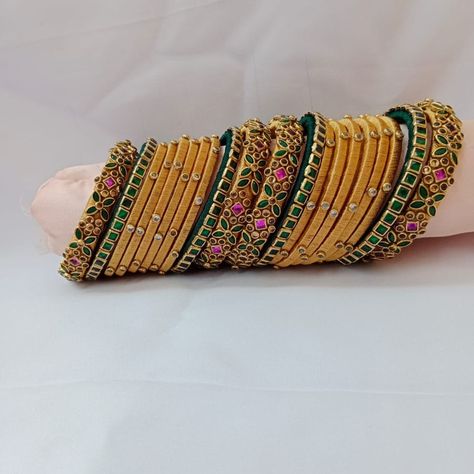 Threads of Elegance: The Silk Bangle Saga. Customize as per your requirement #SilkThreadBangles#HandcraftedBangles#ColorfulAccessories#StatementJewelry#ArtisanCrafted#FashionStatement#UniqueDesigns#HandmadeWithLove#BangleObsession#AccessorizeInStyle#FashionForward#EthnicChic#BangleAddict#TrendyThreads#StyleInspiration Saree Kuchu New Designs, Instagram Threads, Silk Thread Bangles Design, Silk Bangles, Creative Videos, Thread Bangles Design, Silk Thread Jewelry, Silk Thread Bangles, Thread Bangles