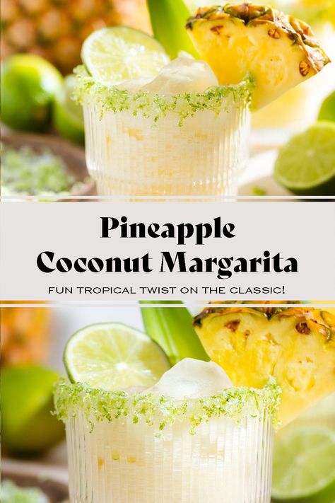 Creamy Margarita Recipe, Coconut Cream Margarita, Coconut Cream Cocktail, Drinks With Coconut Cream, Summer Margarita Recipes, Pineapple Coconut Mojito, Fruity Margarita Recipe, Pineapple Coconut Margarita, Summer Beach Drinks