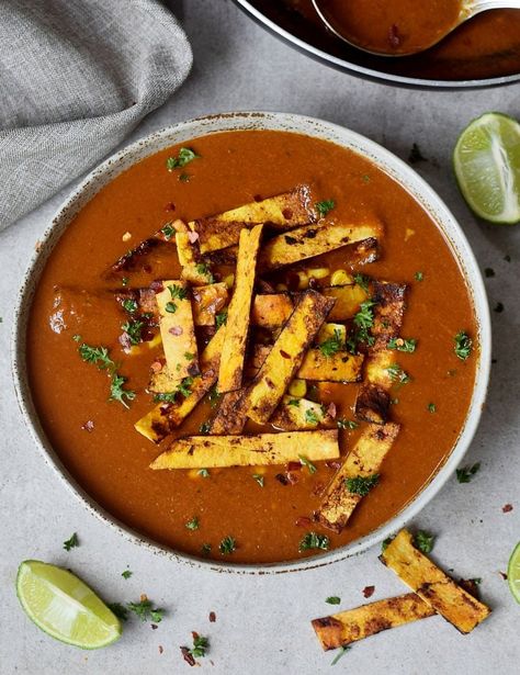 Vegan Tortilla Soup, Vegan Tortilla, Calories In Vegetables, Homemade Tortilla, Homemade Tortilla Chips, Gluten Free Tortillas, Tortilla Soup Recipe, Homemade Chips, Low Calorie Dinners