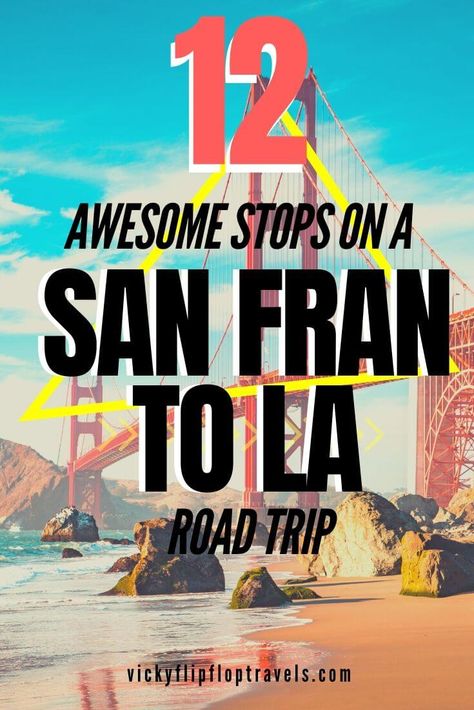 If you're road tripping from San Francisco to LA any time soon, here are the best stops to make along the way. I've travelled from San Fran to LA twice now, by car, and loved every minute. The Pacific Coast Highway is amazing! Here's everywhere you NEED to stop between San Fran and Los Angeles. #PCH #SanFrancisco #California Los Angeles Road Trip, San Francisco Road Trip, Pch Road Trip, Pacific Coast Road Trip, Pacific Coast Highway Road Trip, California Coast Road Trip, Girls Trips, Road Trip Map, Church Camp