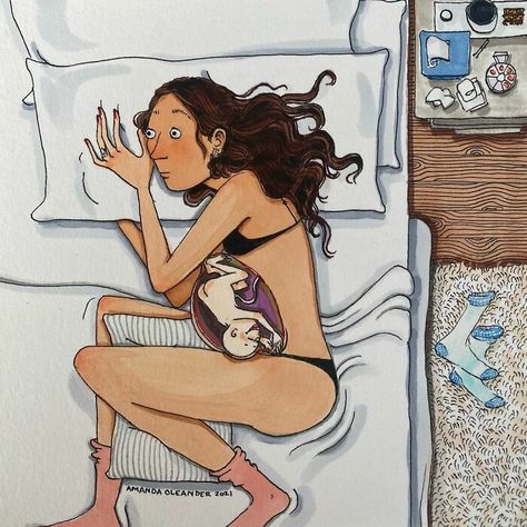 Artist Created Wholesome But Honest Illustrations About Pregnancy And Giving Birth Amanda Oleander, Benny And The Jets, Love Is A Beautiful Thing, Pregnancy Illustration, Pregnancy Info, Pregnancy Art, Ultrasound Pictures, Drawing Programs, About Pregnancy