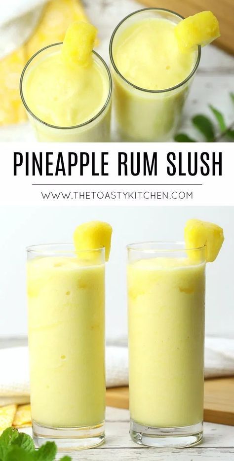 Pineapple Rum Slush, Fun Summer Drinks, Bay Breeze, Yummy Alcoholic Drinks, Pineapple Rum, Summer Drink Recipes, Liquor Drinks, Boozy Drinks, Rum Drinks