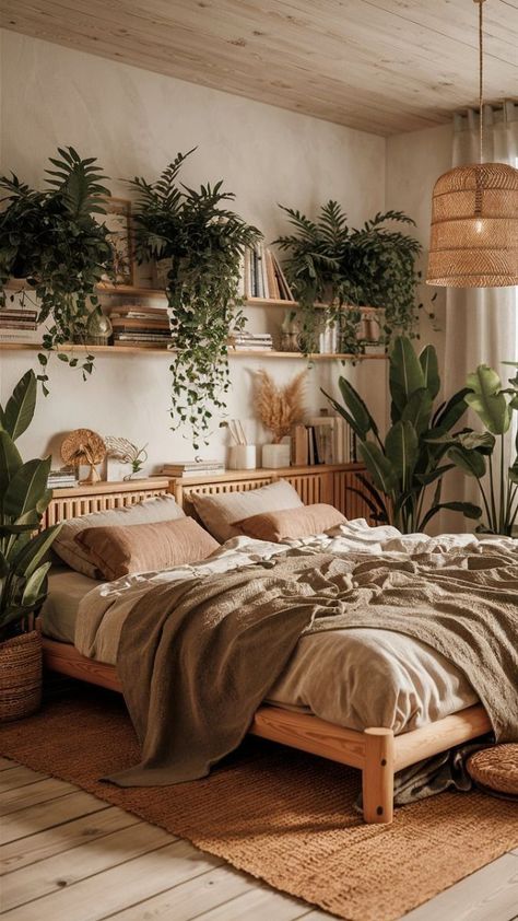 Bedroom Ideas Cabin Style, Boho One Bedroom Apartment, Bedroom Boho Decor Ideas, Simple Boho Bedroom Small Spaces, Soft Bohemian Bedroom, Cabin Boho Bedroom, Minimalistic Bohemian Bedroom, Boho Apartment Aesthetic Bedroom, Aesthetic Bohemian Bedroom