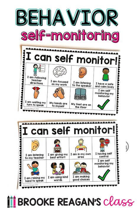 Behavior Charts For Individual Students, Off Task Behavior Interventions, Behavior Reminders For Desk, Behavior Goals For Kindergarten, Early Intensive Behavior Intervention, Self Monitoring Behavior Chart, Desk Behavior Chart, Kindergarten Behavior Plan, Visual Reminders For Behavior