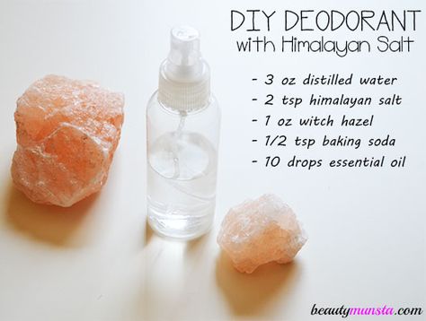 DIY Himalayan Salt Deodorant – Roll On & Spray Recipes - beautymunsta - free natural beauty hacks and more! Salt Deodorant, Make Up Diy, Coffee Facial, Deodorant Recipes, Diy Deodorant, Homemade Deodorant, Homemade Lotion, Home Remedies For Hair, Beauty Tips For Face