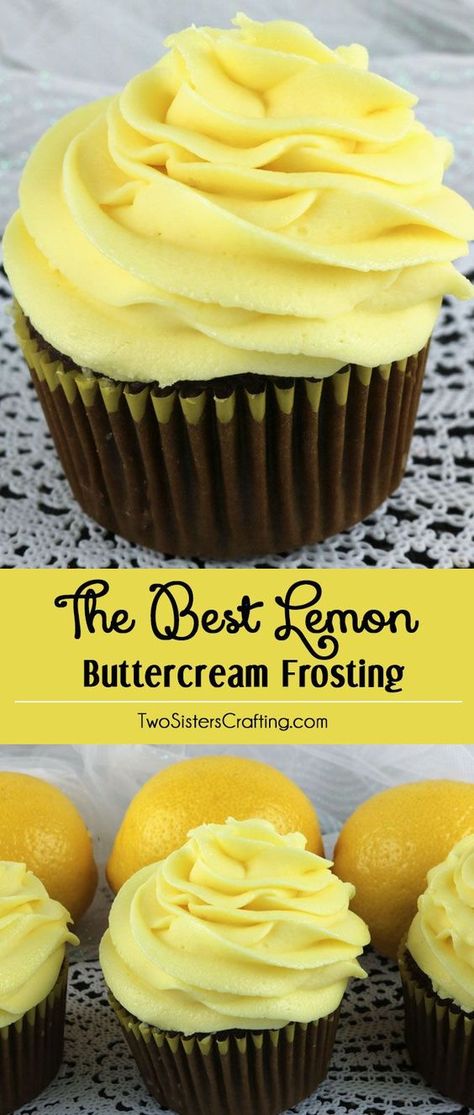 Lemon Chocolate Cake, Ganache Desserts, Icing Cupcakes, Lemon Buttercream Frosting, Butter Cream Frosting, Icing Recipes, Lemon Frosting, Lemon Buttercream, Homemade Frosting