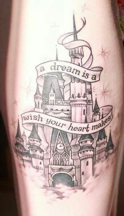 Magic Kingdom Tattoo Disney Castle Tattoo, Disney Inspired Tattoos, Tattoo Disney, Castle Tattoo, Disney Sleeve, Theme Tattoo, Disney Tattoo, Disney Castle, Disney Tattoos