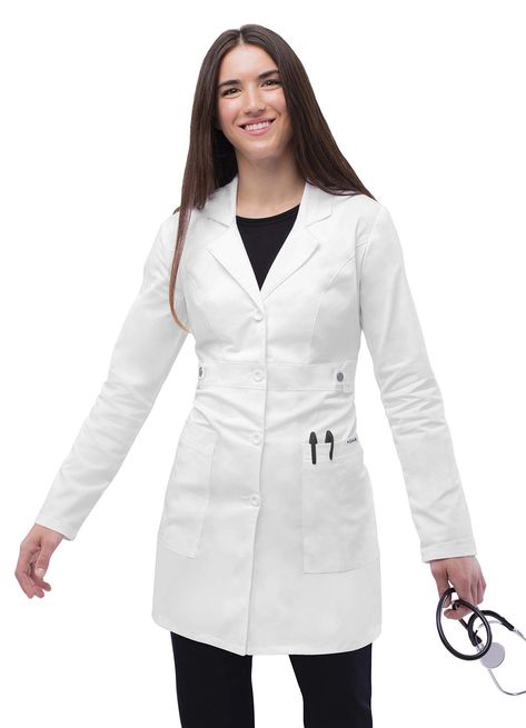 PRICES MAY VARY. FABRICATION: 55% Cotton 42% Polyester 3% Spandex, Soft Twill. CLOSURE: Womens Lab Coat with Four Button closure Hand Wash Only PROFESSIONAL: Our Universal Stretch Collection Uniforms Are The great For Any Doctor, Nurse, Dental Assistant, Med & Nursing Students, Hospital Workers And All Other Occupations In The Medical Field. With This Collection You Will Have Comfortability & Elegance To Get Your Through Your Day! FIT & COMFORT: Offering A Contemporary Fit With A Stretch Perform Doctor Halloween Costume, Women's Lab Coat, Female Doctors, Hospital Workers, Hospitality Uniform, Lab Coats, Safety Clothing, Medical Uniforms, Coat For Women